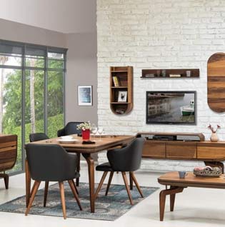 La collection ELIT (Buffet+table à manger avec 6 chaises +meuble TV)